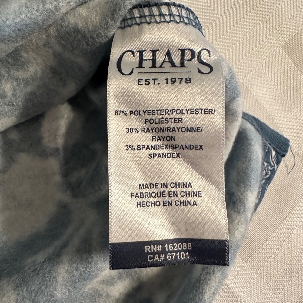 NWT Women’s 2XL Chaps blue and white floral cowl neck sweatshirt - Picture 7 of 9